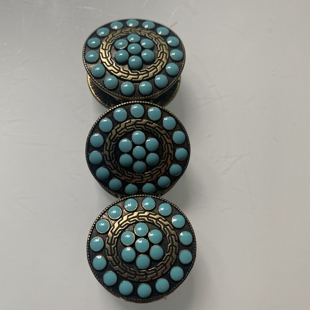Arizona Jean Co Stretchable Bracelet Teal  Bronze Look Western